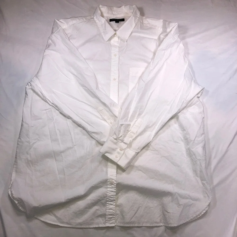 Banana Republic White Cotton Button Down Shirt Mens XL Long Sleeve Pocket Solid
